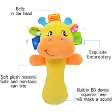 Load image into Gallery viewer, Cartoon Stuffed Animal Baby Soft Plush Hand Rattle Toys Infant Dolls - Giraffe and Monkey
