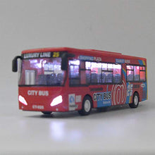 Load image into Gallery viewer, Ailejia City Double Decker Bus Toy Die Cast Pull Back Vehicles Mini Model Car Toys Lights and Music Bus Toys for Boys (Red)
