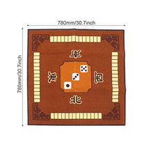 Load image into Gallery viewer, EXCEART Mahjong Game Table Cover Slip Resistant Poker Dominos Card Tablecover Table Top Mat Square Mahjong Cloth Board for Desktop Games Brown 78X78CM
