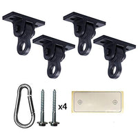 ABUSA Heavy Duty Black Swing Hangers Screws Bolts Included Over 5000 lb Capacity Playground Porch Yoga Seat Trapeze Wooden Sets Indoor Outdoor (4 Pack)