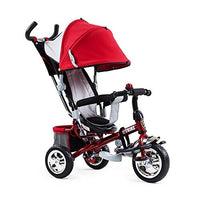 Child Bike Baby Carriage Baby Cart with Sunshade Boy and Girl Toys Indoor and Outdoor Portable Tricycle Suitable for Children Aged 1-6 (Color : Red)