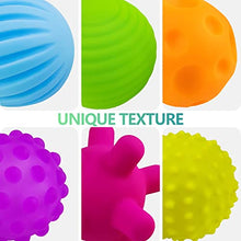 Load image into Gallery viewer, Sensory Balls for Baby Multi-Textured &amp; Multicolor Baby Balls Gift Sets, Massage Stress Relief Water Bath Toys Spikey Sensory Toys Squeeze Ball 6 Month Baby Toys for Kids Toddlers(6 Pack)

