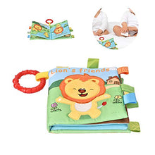 Load image into Gallery viewer, Infant Cloth Book with Rattles Toy, Crinkly Sounds Interactive Toy Fabric Book for Baby Toddler Early Educational Visual Development (Lion)
