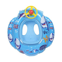 Horn Steering Wheel Seat Ring ,Cute Kids Inflatable Pool Float PVC Swim Float Air Bed Lake Boat Swimming Floats with Handles Surfing Raft Body Board Floating Mattress Seat Swim Ring for Kids 1-4 (A)