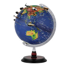 Load image into Gallery viewer, TUFFIOM 13 Inch Large World Globe,Illuminated Spinning Earth Globe Display Nightlight with AR teaching and LED Night Light,ABS Sphere Wooden Base
