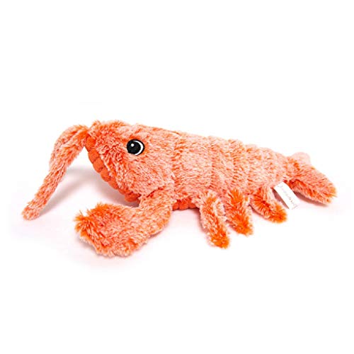 Jumping Shrimp Electric Simulation Pet Children's Toy,Lobster Pillow,Waterproof, Toy Shrimp,Education Toy (Yellow)