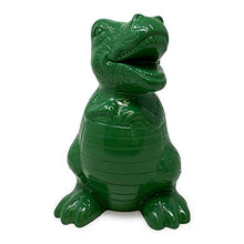 Load image into Gallery viewer, Isaac Jacobs Ceramic Dinosaur Money Bank, T-Rex Piggy Bank, Dino Room Decor, Coin Bank, Gift for Boys or Girls, Tyrannosaurus (Green)
