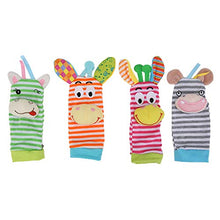 Load image into Gallery viewer, 4Pcs Baby Rattle Socks, Cute Animal Baby Foot Finder Socks Rattle Toys for Baby Shower Newborns Gifts
