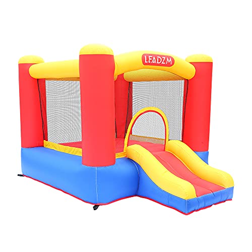 OOTDxvv Inflatable Bounce House, Small Castle 420D Oxford Cloth+840D Jumping Castle Slide,Inflatable Bouncer with Air Blower Idea for Kids