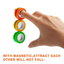 Load image into Gallery viewer, DOTSOG Magnetic Rings Toy Anti-Stress Fingertip Toys Anxiety Stress Relief Magical Ring Decompression Finger Game Trick Play Gadget for Adults Teen 3Pcs
