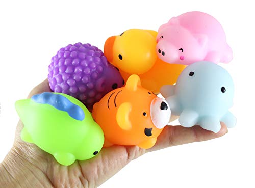 Set of 6 Jumbo Mochi Squishy Animals - Cute Kawaii - Sensory, Stress, Fidget Party Favor Toy (Random Animals)