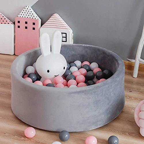 FOUR CLOVER Deluxe Foam Ball Pit Kiddie Balls Pool Toddler Playpen Soft Round Ball Pool Play Toy for Baby Kids Children Indoor & Outdoor, Grey