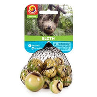Mega Marbles Marble Net - Sloth. Includes 1 Shooter Marble and 24 Player Marbles