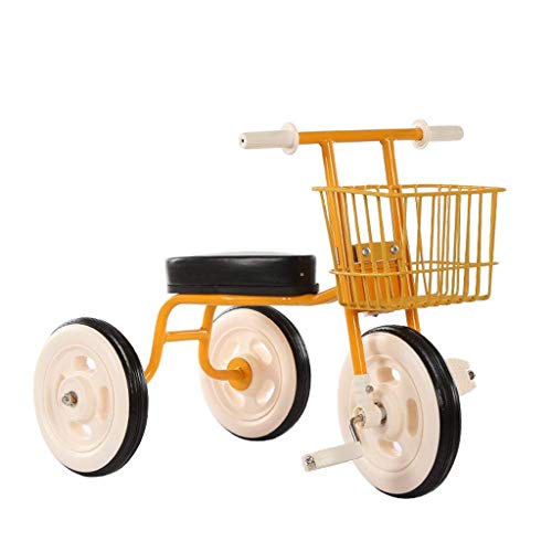 Moolo Trike Children's Tricycle, Bicycle 2-5 Years Old Kids Simple Bicycle Lightweight Pedal Preschool (Color : Yellow)