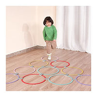 Hopscotch Game Kids Hopscotch Jumping Ring Game-10 Multi-Colored Plastic Rings and 10 Connectors for Indoor Or Outdoor Use-Fun Creative Play Set (Size : 4 Sets)