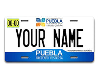 BRGiftShop Personalized Custom Name Mexico Puebla 6x12 inches Vehicle Car License Plate