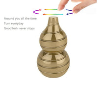 Load image into Gallery viewer, Walsunte Desktop Toys Stress Relief Gift Fengshui Wu Lou/Hulu Gourd Aluminium Alloy Full Body Optical Illusion Spinner (Gold Color)
