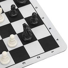 Load image into Gallery viewer, Dilwe 2 in 1 Chess Draughts Set, Chess Checkers Set Foldable Rubber Chessboard and Chess Pieces Portable Travel Intelligent Toy
