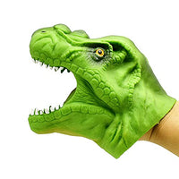 Dinosaur Hand Puppet, TPR Soft Glue, Simulated Tyrannosaurus Rex, Hand Puppet Toys, Role-Playing Gloves, Children's Toys (Green)