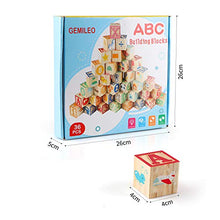 Load image into Gallery viewer, GEMILEO Wooden ABC Toy Building Blocks for Toddlers 1-3 36 PCS Wood Baby Alphabet Number Blocks for Stacking Learning Preschool Educational Montessori Sensory Toys for Kids Boys Girls Gifts 1.65&quot;
