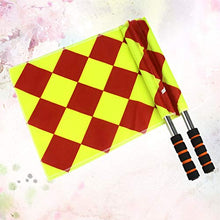 Load image into Gallery viewer, NUOBESTY 2pcs Sports Flags Soccer Football Flags Patrol Flags Border Flags Football Referee Flags Pennant Flags Referee Command Flag with Storage Bag
