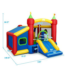 Load image into Gallery viewer, WATERJOY Kids Inflatable Castle,Jungle Kangaroo Slide Jumping Castle with 480W Blower,Bounce House Castle with Storage Bag for Outdoor Indoor Home Playground Garden Children Play
