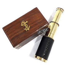 Load image into Gallery viewer, Pirate Pocket Telescope Spyglass with Wood Box - Gifts for Marine/Sailor/Son/Boys

