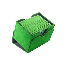 Load image into Gallery viewer, Sidekick 100+ Convertible Deck Box | Sideloading Card Storage Box with Removable Cover | Holds 100 Double-Sleeved Cards | Nexoyber Surface | Microfiber Inner Lining | Green Color | Made by Gamegenic

