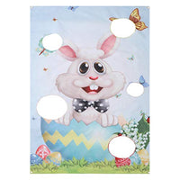 NUOBESTY Easter Toss Game Flag Easter Bunny Party Game Outdoor Funny Toss Game Easter Egg Hunt Games Throwing Toy Easter Party Decoration