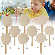 Load image into Gallery viewer, Nunafey Round Corner Design DIY Monkey Drum, 3 Sets Wooden Rattle, Early Educational for Kids Baby
