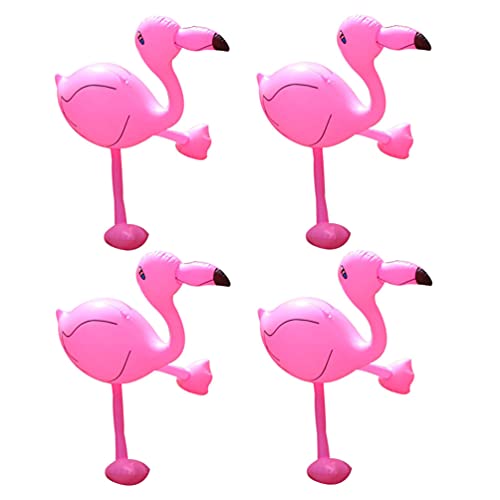Amosfun Funny Inflatable Flamingo Floating Pool Toys Children Beach Party Toys 4pcs