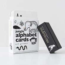 Load image into Gallery viewer, Educational Flashcards for Babies, Black and White Animal Alphabet Learning Cards, Double Sided, Perfect for Visual Stimulation, Cognitive Development in Babies and Toddlers Jungle Theme

