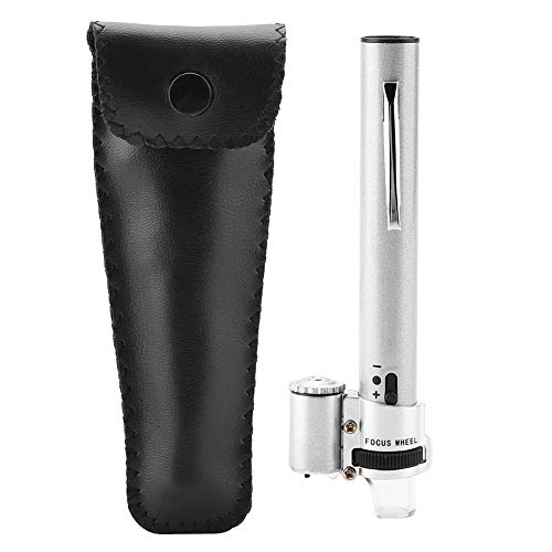 Pen microscope MicroPen, 100X Mini LED Magnifier Microscope Jewelers Loupe Magnifying Glass+Pouch, Pocket Scope