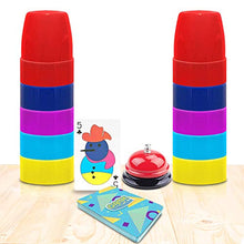 Load image into Gallery viewer, Gamie Stacking Cups Game - with 54 Challenges, 20 Stacking Cups, Bell and Instruction Sheet - Educational Color and Shape Matching Game - Classic Quick Stacks Set for Boys, Girls, Teens, Adults

