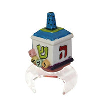 Load image into Gallery viewer, Hanukkah Chanukkah Dreidel Ceramic Colorful, Spinning Top. Size: 3.25&quot; x 2&quot; x 2&quot; Made in Israel By Racheli
