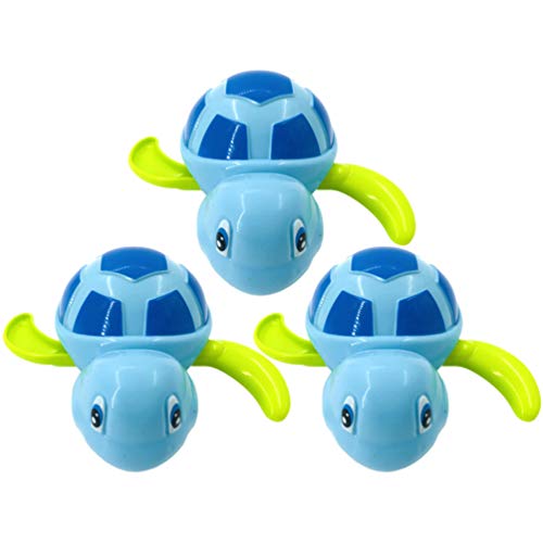 PRETYZOOM 3pcs Wind up Toys Turtle Toys Clockwork Walking Toys for Birthday Party Favors Supplies Gift Bag filers Light Blue