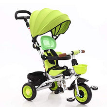 Load image into Gallery viewer, Moolo Baby Trikes with Parent Handle, Rain Cover Kids Children Toddler Tricycle Ride on 3 Wheels Bike Canopy Foldable Foot Pedal Multi-Function Maximum (Color : Green)
