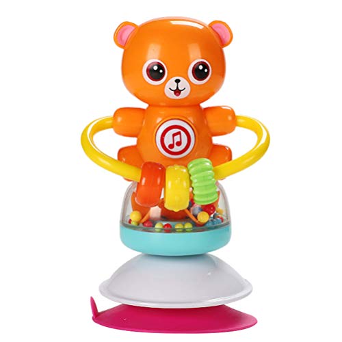 NUOBESTY Baby Rattle Toys with Suction Cup High Chair Sing Bear Elephant Seal Shaker Baby Newborn Infant Educational Toys Battary Operated (Random Style, with Button Battary)