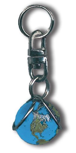 Zipper Pull Blue Earth Marble, Natural Earth Continents, Silver-Plated Findings, Half Inch Diameter by Marbles, Globes & Gifts