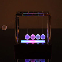 Load image into Gallery viewer, Sifanhao Newton Cradle Pendulum Desktop Gadgets 3 Led Color-Changing Light-Emitting Ball Balance Ball for Home and Office
