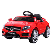 TOBBI Licensed Mercedes Benz Car for Kids,Ride on Cars with 2.4G Remote Control,Double Doors, 5 Point Safety Belt,LED Lights,Red
