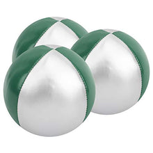 Load image into Gallery viewer, VGEBY Juggling Balls, 3Pcs Light and Soft PU Leather Juggle Balls for Beginners(Green/Silver)
