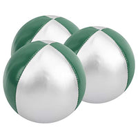VGEBY Juggling Balls, 3Pcs Light and Soft PU Leather Juggle Balls for Beginners(Green/Silver)