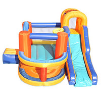 Tesmula gt2-kj Inflatable Bounce House,Slide Bouncer with Basketball Hoop, Climbing Wall, Large Jumping Area, Ideal Kids Jumper
