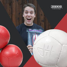 Load image into Gallery viewer, Zeekio Juggling Balls Josh Horton Pro Series - [Set of 3] 12-Panel, Synthetic Leather with Millet Filled, with Plastic Beans, Red
