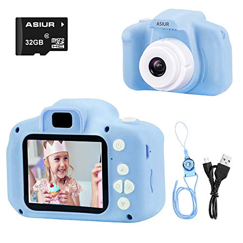 ASIUR Kids Digital Camera for Boys Girls Gift, 1080P FHD Kids Digital Video Mini Camera with 32GB SD Card for 3-10 Years Boys Girls Gift