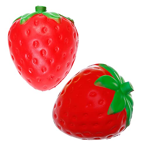 Strawberry Squishies Slow Rising Stress Relief Toys, Kawaii Fruit Squeeze Toy for Kids ( 2pcs )