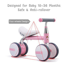 Load image into Gallery viewer, Baby Balance Bike Children Walker 36 Months Baby Bicycle No Padel Infant 4 Wheels Riding Toys for 3 Year Old Boys Girls (Pink)
