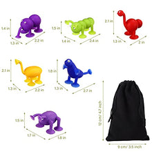 Load image into Gallery viewer, 24 Pieces Silicone Suction Toys Building Blocks Suction Toy Bath Suction Toys Animal Shape Sucker Toys with Storage Bag for Stress Release Interactive Game

