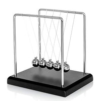 MarsGeek Classic Newton's Cradle Balance Balls with Metal Ball and Black Wooden Base Physics Teaching Tools Gift Toy Desk Decoration